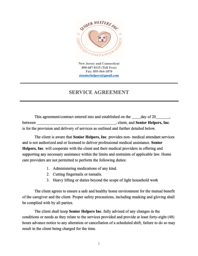 NJ Service Agreement